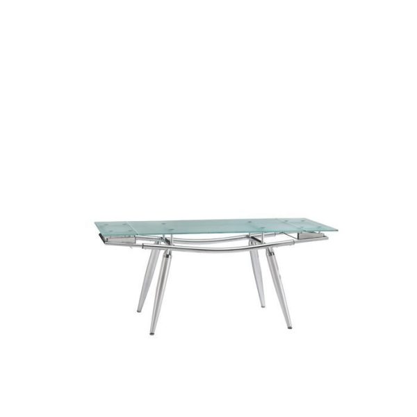 Раздвижной обеденный стол со столешницей из матового стекла  — изображение 2