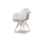 Стул-кресло с серым прозрачным сидением