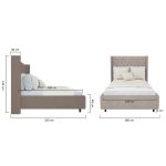 Кровать Wing-2 160x200 см Велюр Серый — изображение 8