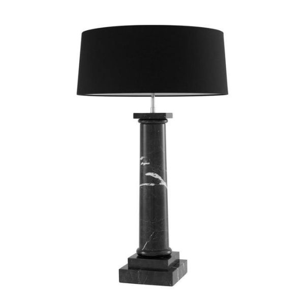 Настольная лампа  Kensington на основании из мрамора и черным абажуром  — изображение 2