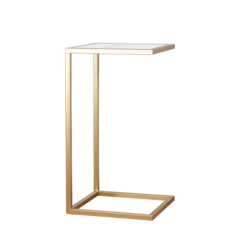 Прикроватный столик со столешницей из темного стекла