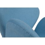 Кресло Swan Chair из шерстяной ткани голубого цвета — изображение 5