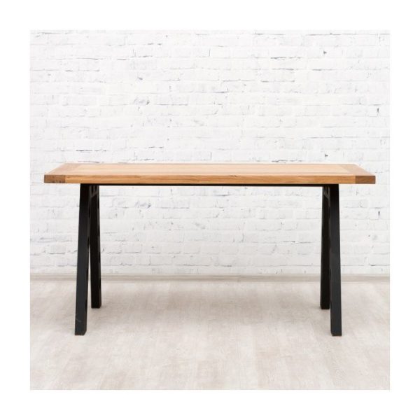 Обеденный стол London на металлическом каркасе со столешницей из массива дуба — изображение 2