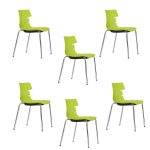 Набор из 6-х стульев на металлических ножках цвета лайм