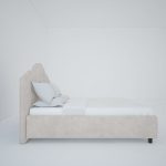 Кровать из молочного льна с изголовьем Palace 160х200 см — изображение 4