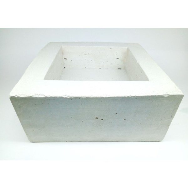 КВАДРАТНОЕ БЕТОННОЕ КАШПО белое — изображение 3