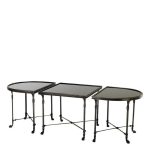 Журнальный Стол из 3-х частей  Grand Sablon со столешницами из плотного черного стекла