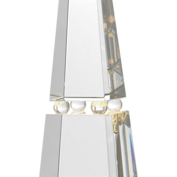Настольная лампа  Bari crystal в виде обелиска из прозрачного стекла — изображение 3