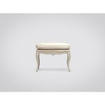 Пуф «Жаклин» с замшевой обивкой, украшен резьбой и старением  72x55x48 см