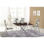 Стол-трансформер журнально-обеденный с регулировкой высоты и столешницей в отделке натуральным шпоном