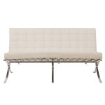 Диван Barcelona Двухместный Молочная Кожа Класса Премиум