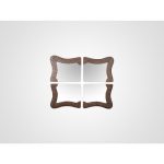 настенное Зеркало из четырех частей  резной раме из дерева махагони