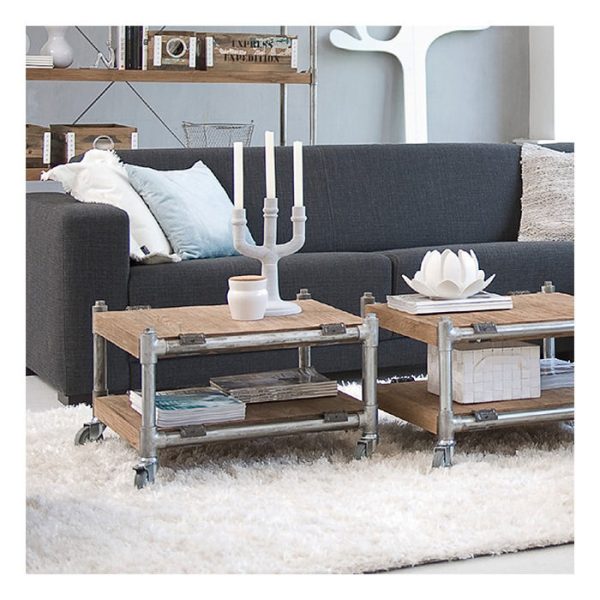 Журнальный столик d-Bodhi Kasting из тика на колесах — изображение 2