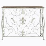 Консоль Королевская лилия версия L белый антик