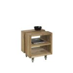 Стол журнальный d-Bodhi Fissar Shut из массива тика с полкой на колесах