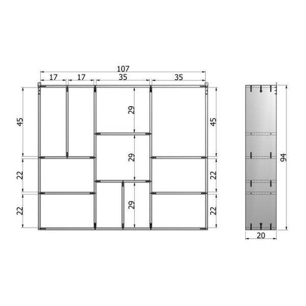 Полка навесная  WALL SHELF XL WITH 11 COMPARTMENTS — изображение 4