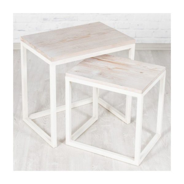 Журнальный столик (2 шт) Industrial с деревянной столешницей — изображение 2