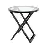Журнальный столик  Table Beaulieu с круглой стеклянной столешницей 