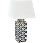 Керамическая настольная лампа с белым абажуром