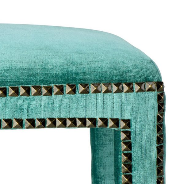 Пуф  Ponti обтянут тканью бирюзового цвета 54х47х47 см — изображение 2