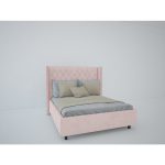 Кровать с декоративными гвоздиками Wing 160x200 см Велюр Пыльная роза — изображение 4