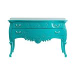 Комод бирюзового цвета с двумя ящиками