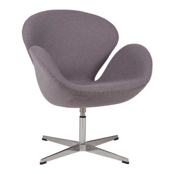 Кресло Swan Chair из шерстяной ткани серого цвета — изображение 2