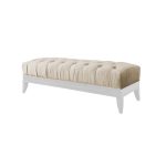 Банкетка на коротких ножках Castro Armchair white Бежевый Велюр