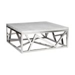 Стол журнальный Geometric на металлическом основании с деревянной столешницей 