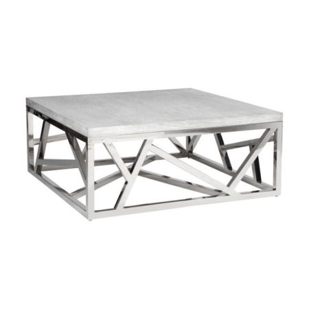 Стол журнальный Geometric на металлическом основании с деревянной столешницей 