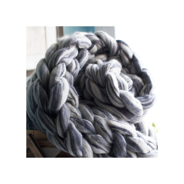 ПЛЕД КРУПНОЙ ВЯЗКИ МРАМОРНЫЙ — изображение 2