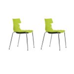 Набор из 2-х стульев на металлических ножках цвета лайм