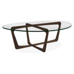 Стол журнальный Sanders из массива дуба и закаленного стекла  темный