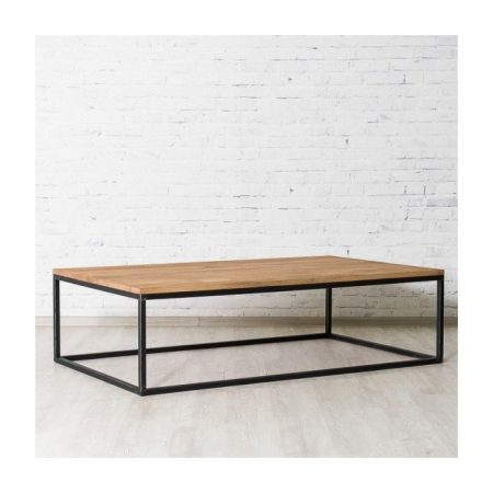 Журнальный столик Liverpool из массива дуба и металла 