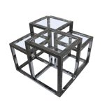 Оригинальный многоуровневый кофейный столик Van Roon Cacharel из никелированного металла