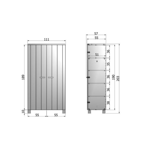Шкаф-Гардероб  Dennis wardrobe pine concrete grey brushed — изображение 3