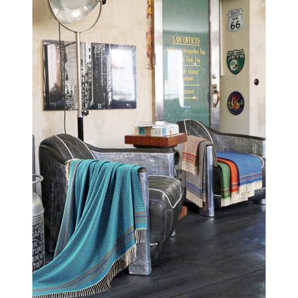  плед из хлопка с добавлением шерсти и альпака ANTIGUA оранжевый — изображение 4