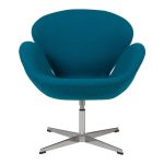 Кресло Swan Chair Темно-голубая Шерсть
