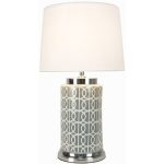 Керамическая настольная лампа с белым абажуром