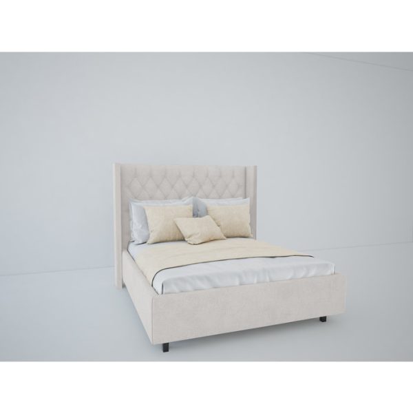 Кровать Wing-2 160x200 см Велюр Бежевый — изображение 4