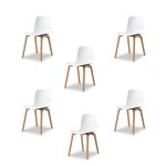 НАБОР ИЗ шести СТУЛЬЕВ CLAUDIO BELLINI НА ДЕРЕВЯННЫХ НОЖКАХ