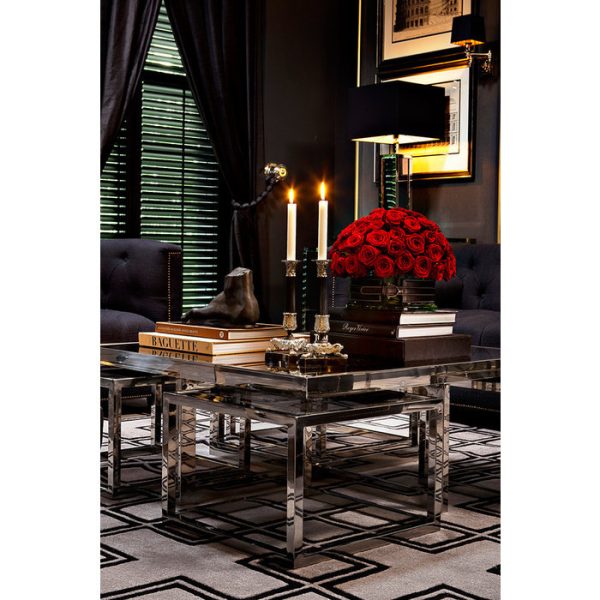 Журнальный столик  Coffee Table Monogram 5 в 1 из нержавеющей стали и плотного стекла — изображение 5