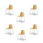 НАБОР ИЗ шести СТУЛЬЕВ CLAUDIO BELLINI НА МЕТАЛЛИЧЕСКИХ НОЖКАХ