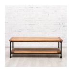 Журнальный столик на колесиках Edison из массива дуба и металла  — изображение 2