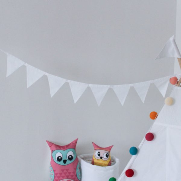 Гирлянда из флажков Simple White из 100% хлопка — изображение 2