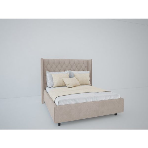 Кровать Wing-2 160x200 см Велюр Серый — изображение 5