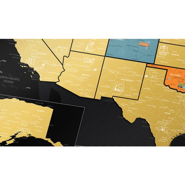 Карта travel map usa black — изображение 24