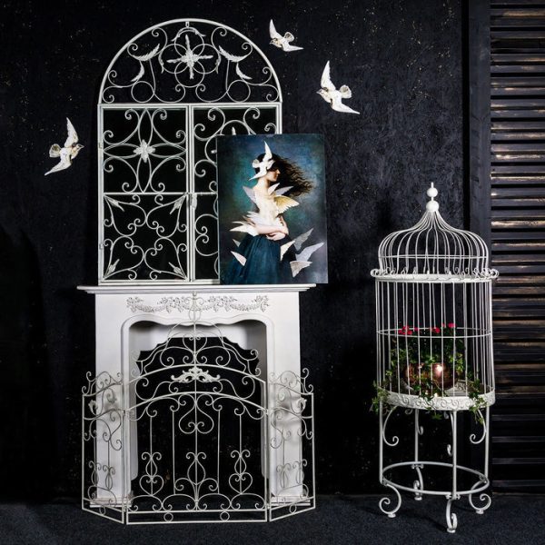 Каминный экран Клермон белый антик — изображение 2