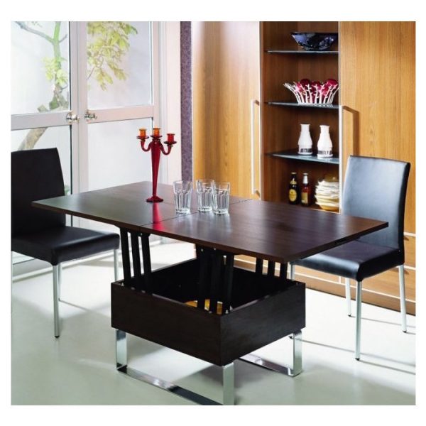 Стол-трансформер журнально-обеденный в отделке натуральным шпоном — изображение 3