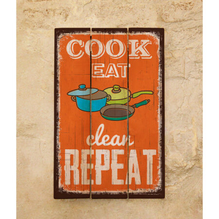 Деревянное панно cook eat